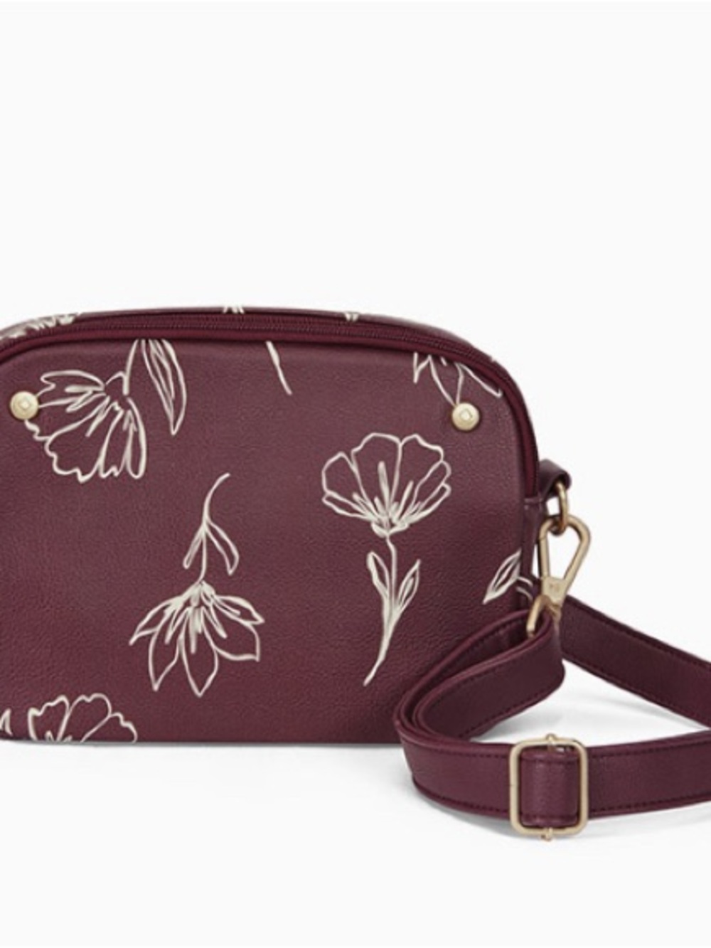 Women’s Floral Burgundy Crossbody Wallet Set